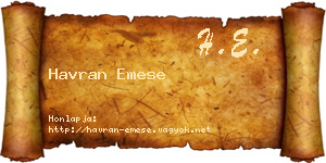 Havran Emese névjegykártya